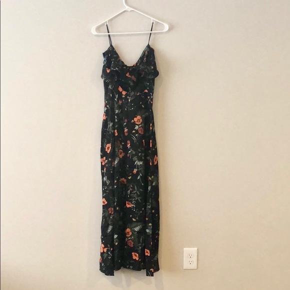 Black Floral Ruffle Maxi Dress - Picture 5 of 8